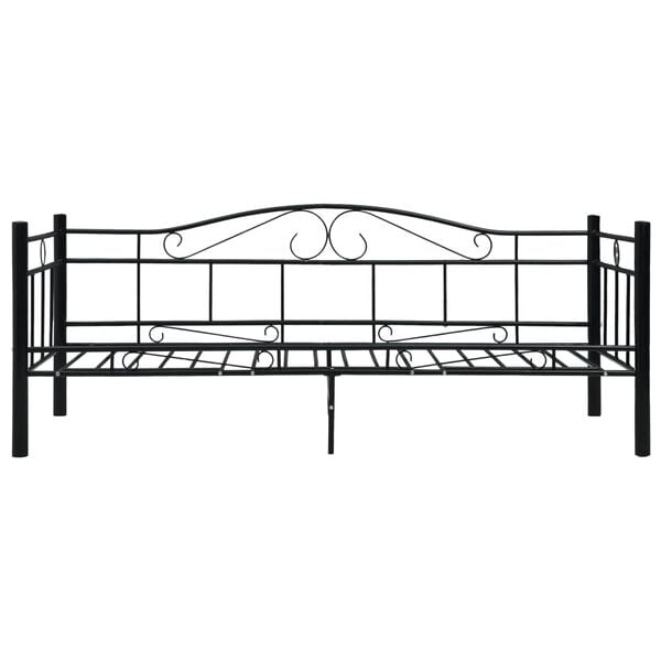 vidaXL Estructura de sof&aacute; cama sin colch&oacute;n metal negro 90x200 cm