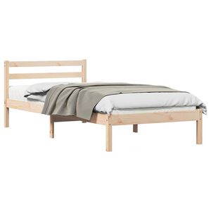 vidaXL Estructura de cama con cabecera Marr&oacute;n 215,5 x 85,5 x 69,5 cm
