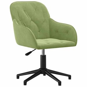 vidaXL Silla de oficina giratoria de terciopelo verde claro