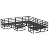 vidaXL Conjunto de sof&aacute;s de jard&iacute;n con coj&iacute;n 9 pcs Negro Acero