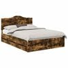 vidaXL Estructura de cama Roble Ahumado 160 x 200 cm Madera Ingenieril
