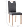 vidaXL Sillas de comedor 2 unidades piel de ante artificial gris