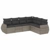 vidaXL Set de muebles de jard&iacute;n 6 pzas y cojines rat&aacute;n sint&eacute;tico gris