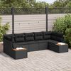 vidaXL Conjunto de sof&aacute;s de jard&iacute;n 7 pcs Negro Rat&aacute;n sint&eacute;tico
