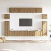 vidaXL Mueble para TV de pared madera contrachapada artesanal 8 piezas