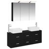 vidaXL Juego de muebles de ba&ntilde;o 4 uds. Roble Negro