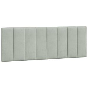 vidaXL Cabecero de cama acolchado Hanko terciopelo gris claro 140 cm