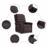 vidaXL Sill&oacute;n reclinable elevable tela marr&oacute;n oscuro