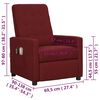 vidaXL Sill&oacute;n de masaje el&eacute;ctrico tela rojo tinto