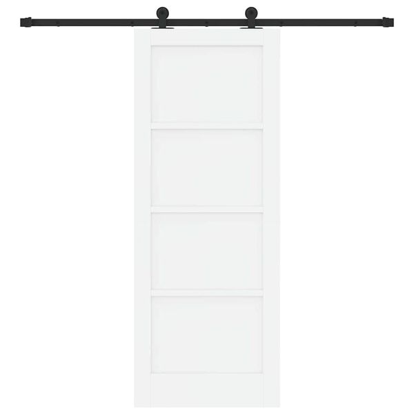 vidaXL Puerta Corredera y Negro 78 x 202 cm Madera de pino macizo