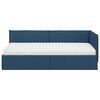vidaXL Estructura de Cama Esquina con Colch&oacute;n 2 pcs Azul Terciopelo