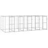 vidaXL Perrera de exterior de acero galvanizado 12,1 m&sup2;