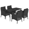 vidaXL Set de muebles jard&iacute;n 5 pzas con cojines rat&aacute;n sint&eacute;tico negro