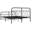 vidaXL Estructura cama sin colchón con estribo metal negro 140x200 cm