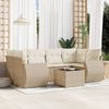 vidaXL Set sof&aacute;s de jard&iacute;n 7 piezas y cojines rat&aacute;n sint&eacute;tico beige