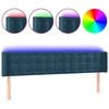 vidaXL Cabecero con LED de terciopelo azul oscuro 203x16x78/88 cm