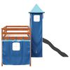 vidaXL Cama alta para ni&ntilde;os con torre madera pino azul 80x200 cm