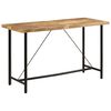vidaXL Mesa alta de hierro y madera maciza de mango 180x70x107 cm