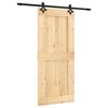 vidaXL Puerta Corredera Natural y negro 90 x 210 cm
