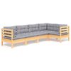 vidaXL Juego de muebles de jard&iacute;n 5 pzas y cojines madera de pino