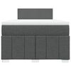 vidaXL Cama box spring con colch&oacute;n tela gris oscuro 120x200 cm