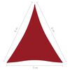 vidaXL Toldo de vela triangular tela Oxford rojo 5x6x6 m