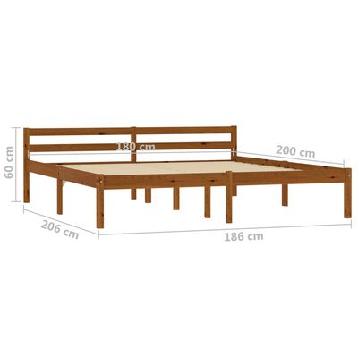 vidaXL Estructura de cama madera maciza pino marrón miel 180x200 cm