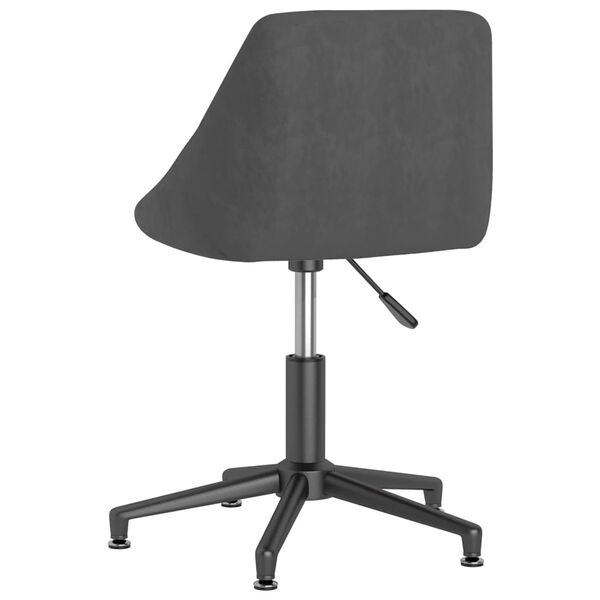 vidaXL Silla de comedor giratoria de terciopelo gris oscuro