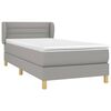 vidaXL Cama box spring con colch&oacute;n tela gris claro 90x200 cm