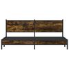 vidaXL Estructura de cama sin colch&oacute;n metal roble ahumado 200x200 cm