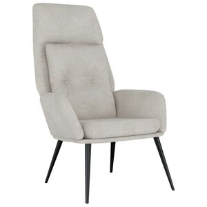vidaXL Sill&oacute;n de relax de cuero sint&eacute;tico de ante gris claro