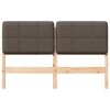 vidaXL Cabecero tapizado Marr&oacute;n y topo 140 cm Madera de pino macizo