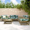 vidaXL Juego de muebles jard&iacute;n 6 pzas y cojines madera pino impregnada