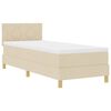 vidaXL Cama tipo Box Spring con colch&oacute;n Crema 80 x 200 cm tela