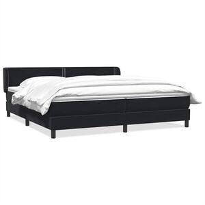vidaXL Cama box spring con colchones terciopelo negro 180x220 cm
