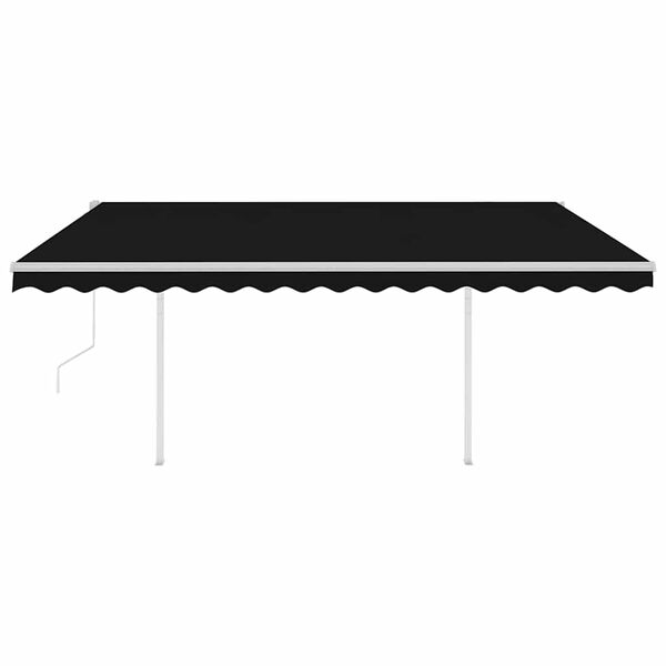 vidaXL Toldo retr&aacute;ctil autom&aacute;tico con postes gris antracita 4,5x3 m