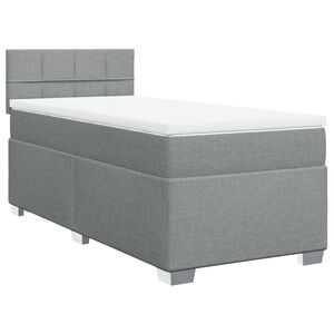 vidaXL Cama box spring con colch&oacute;n tela gris claro 100x200 cm