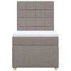 vidaXL Cama box spring con colch&oacute;n tela gris taupe 80x200 cm