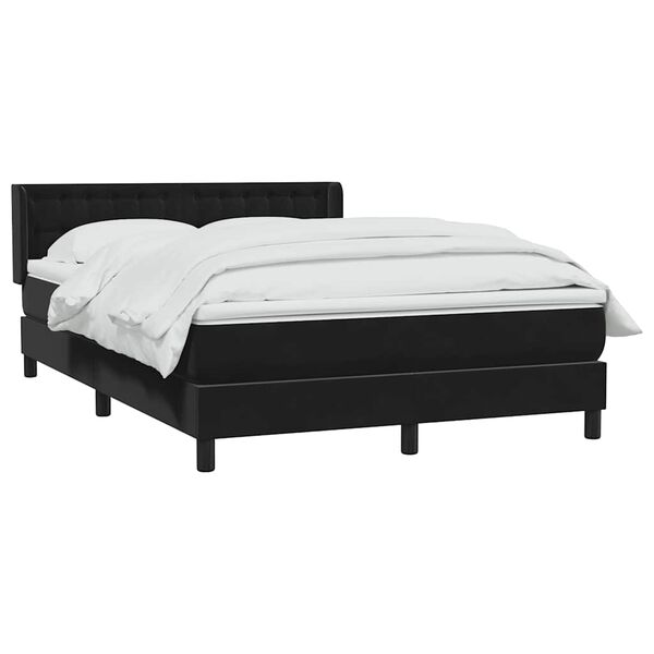 vidaXL Cama box spring con colch&oacute;n terciopelo negro 160x210 cm