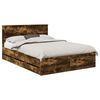 vidaXL Estructura de cama Roble ahumado 140 x 200 cm Madera Ingenieril