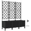 vidaXL Maceta de jard&iacute;n con riego y ruedas 3 uds. Negro PP