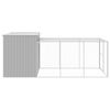 vidaXL Caseta perros corral acero galvanizado gris claro 214x457x181cm