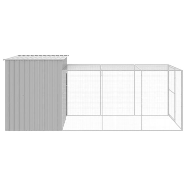 vidaXL Caseta perros corral acero galvanizado gris claro 214x457x181cm