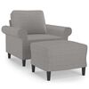 vidaXL Sill&oacute;n con taburete tela gris claro 60 cm
