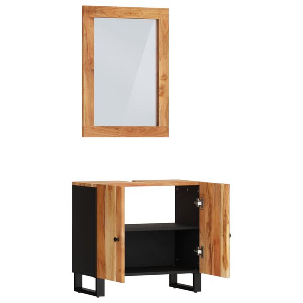 vidaXL Conjunto de muebles de baño 2 piezas madera maciza de acacia