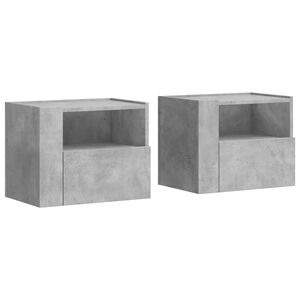vidaXL Mesita de noche de pared 2 uds color gris hormig&oacute;n 45x30x35 cm