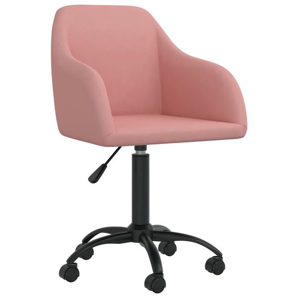 vidaXL Sillas de comedor giratorias 6 unidades de terciopelo rosa