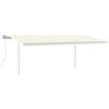vidaXL Toldo retr&aacute;ctil manual con postes crema 6x3,5 m