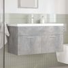 vidaXL Mueble de ba&ntilde;o con lavabo incorporado y grifo gris hormig&oacute;n