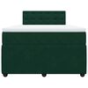 vidaXL Cama box spring con colch&oacute;n terciopelo verde oscuro 120x190 cm